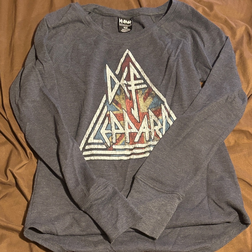 Def Leppard Women's Blue Long Sleeve Tee